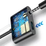 2 In 1 Earphone Audio Adapter Charging Cable Mobile Phone Aux Dual Jack Usb C To 3.5 Mm Headphone Adapter For Mobile Phone Cable