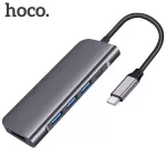 Hoco 5 In 1 Usb Type C Hub 4k@30hz Adapter 3 Port Usb C Splitter For Macbook Pro Lap Accessories Pd65w Type C Fast Charge Hub