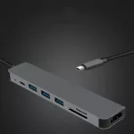 Usb 3.1 Type-C Hub To Hdmi-Compatible Adapter 4k Thunderbolt 3 Usb C Hub With Hub 3.0 Tf Sd Reader Slot Pd For Macbook Pro/air