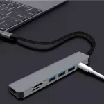 Usb 3.1 Type-C Hub To Hdmi-Compatible Adapter 4k Thunderbolt 3 Usb C Hub With Hub 3.0 Tf Sd Reader Slot Pd For Macbook Pro/air