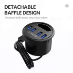 Orico Desk-4u 5gbps Multifunction Usb Hub Multi Usb 3.0 Desk Mount Splitter Type-Cdesk Grommet Audio Port Dongle For Pc Phone