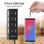 Multi Usb Hub 480mbps High Speed Usb 2.0 Adapter Expander Splitter With Switch For Household Computer Accessories