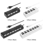 Multi Usb Hub 480mbps High Speed Usb 2.0 Adapter Expander Splitter With Switch For Household Computer Accessories