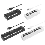 Multi Usb Hub 480mbps High Speed Usb 2.0 Adapter Expander Splitter With Switch For Household Computer Accessories
