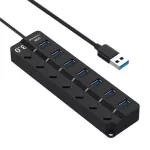 4/7 Ports Usb Hub With Switch Multi Usb 3.0 Hub Splitter Usb Expander Adapter Fast Charge For Phone Pc Lap