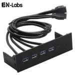 5.25 Pc Case Front Panel Usb 3.0 2.0 Hub Adapter Motherboaqrd 20pin 10-Pin To Usb Splitter Cable W/ Cd-Rom Driver Bay Mount-60cm