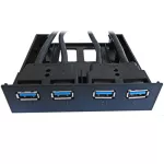En-Labs Pc Case 3.5 Inch Front Panel 4 Ports Usb 3.0 Usb Hub W/ Hd Audio Mic 2 X Usb 3.0 Female To Motherboard 20pin Cable