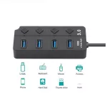 4/7 Ports Usb Hub With Switch Multi Usb 3.0 Hub Splitter Usb Expander Adapter Fast Charge For Phone Pc Lap