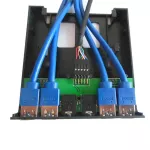 En-Labs Pc Case 3.5 Inch Front Panel 4 Ports Usb 3.0 Usb Hub W/ Hd Audio Mic 2 X Usb 3.0 Female To Motherboard 20pin Cable