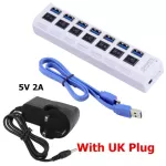 Usb Hub 3.0 7 Port 5gbps For Macbook Pro Air 2a Power Adapter Usb 3.0 Hub With Switch Lap Computer Accessories Usb Splitter