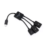 Portable 3 in 1 Micro USB HUB Male to FeMale USB OTG DATA Cable Adapter Hub for Mobile Phone