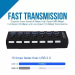 Usb Hub 3.0 7 Port 5gbps For Macbook Pro Air 2a Power Adapter Usb 3.0 Hub With Switch Lap Computer Accessories Usb Splitter