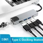 Basix Usb Type C Hub Hdmi-Compatible Usb C Hub To Gigabit Ethernet Rj45 Lan For Mac Book Pro Thunderbolt 3 Usb-C Pd Charger Hub