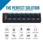 Usb Hub 3.0 7 Port 5gbps For Macbook Pro Air 2a Power Adapter Usb 3.0 Hub With Switch Lap Computer Accessories Usb Splitter