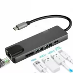 Basix Usb Type C Hub Hdmi-Compatible Usb C Hub To Gigabit Ethernet Rj45 Lan For Mac Book Pro Thunderbolt 3 Usb-C Pd Charger Hub
