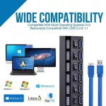 Usb Hub 3.0 7 Port 5gbps For Macbook Pro Air 2a Power Adapter Usb 3.0 Hub With Switch Lap Computer Accessories Usb Splitter