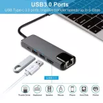 Basix Usb Type C Hub Hdmi-Compatible Usb C Hub To Gigabit Ethernet Rj45 Lan For Mac Book Pro Thunderbolt 3 Usb-C Pd Charger Hub