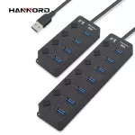 Hannord Usb Hub 3.0 High Speed 4 / 7 Port Usb 3.0 Hub Splitter With On/off Switch For Pc Windows Macbook Computer Accessories