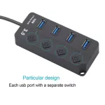 Hannord Usb Hub 3.0 High Speed 4 / 7 Port Usb 3.0 Hub Splitter With On/off Switch For Pc Windows Macbook Computer Accessories