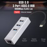 Ofccom Usb C 3.0 Hub Type C Ethernet 3 Ports Usb 3.0 With 10/100/1000m Ethernet Adapter Network Card Usb Lan For Macbook Windows
