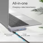 Type C To Hdmi Docking Station 6 In 1 Usb Hub Usb 3.0 Sd Tf Card Reader Adaptors For Macbook Pro Hdmi Usb C Splitter