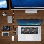 Usb C Hub 6 In 1 Usb Type C Hub Adapter Dongle Compatible For Macbook Pro 13 15 Thunderbolt 3 Usb C