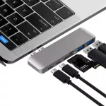 Usb C Hub 6 In 1 Usb Type C Hub Adapter Dongle Compatible For Macbook Pro 13 15 Thunderbolt 3 Usb C