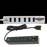 Universal Mini Usb Hub 2.0 High Speed Usb Splitter 6 Port Hub Adapter With Tf Sd Card Reader For Windows Mac Pc Accessories