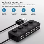 Multiple Usb 2.0 Hub Usb 2.0 Hub Multi Usb Splitter With Switch 4 Ports Expander Use Power Adapter Usb2.0 Hub For Pc Computer