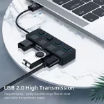 Multiple Usb 2.0 Hub Usb 2.0 Hub Multi Usb Splitter With Switch 4 Ports Expander Use Power Adapter Usb2.0 Hub For Pc Computer