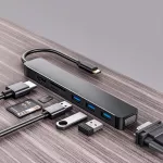 USB 3.1 Type-C Hub to HDMI Adapter RJ45 4K Thunderbolt 3 USB HUB 3.0 VGA SD TF Reader Slot PD for MacBook Air 13 Huawei