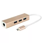 3ports USB 3.0 Hub Type C to Ethernet Lan RJ45 Cable Adapter Network Card Gigabit/100MB High Speed ​​Data Transfer For MacBook Pro