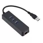 Portable 3 Ports Usb3.0 Hub Usb To Rj45 Lan 1000mbps Gigabit Ethernet Adapter Usb 3.0 To Rj45 Lan Network Card For Windows Lapto