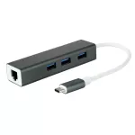 3ports Usb 3.0 Hub Type C To Ethernet Lan Rj45 Cable Adapter Network Card Gigabit/100mb High Speed Data Transfer For Macbook Pro