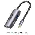 4k Uhd 1080p 3-In-1 Type C To Vga Hdmi Adapter Thunderbolt 3 For Macbook For Dell Hdmi High-Definition Cable Vga Projector