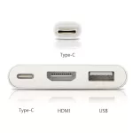 Basix Usb Type-C Hub Adapter 3-In-1 Usb C Hub To Hdmi Usb3.0 Type-C Female Adapter With Charging Converter For New Macbook