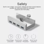 Clip Type 4 Ports Portable 10-32mm Range Universal Splitter Aluminium Alloy With Led Indicator Data Transmission Usb3.0 Hub