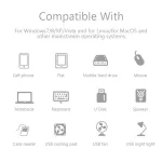 Clip Type 4 Ports Portable 10-32mm Range Universal Splitter Aluminium Alloy With Led Indicator Data Transmission Usb3.0 Hub