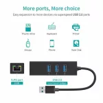 Basix High Speed 3 Ports Usb 3.0 Hub 10/100/1000 Mbps To Rj45 Gigabit Ethernet Lan Wired Network Adapter For Windows Macbook