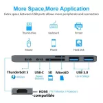 Usb 3.1 Type-C Hub To Hdmi-Compatible Adapter 4k Thunderbolt 3 Usb C Hub With Hub 3.0 Tf Sd Reader Slot Pd For Macbook Pro/air