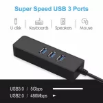 Basix High Speed 3 Ports Usb 3.0 Hub 10/100/1000 Mbps To Rj45 Gigabit Ethernet Lan Wired Network Adapter For Windows Macbook