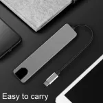 6-In-1 Usb-C Hub Multi-Port Adapter Usb Type C Hub Adapter Dock With 4k Hdmi- Rj45 Ethernet Lan Usb Charge