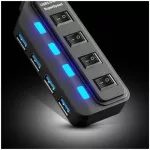 External USB Hub USB 3.0 4 Ports 5 Gbps Speed สำหรับส่งข้อมูลความเร็วสูง 5 Gb