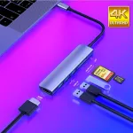 Usb 3.1 Type-C Hub To Hdmi Adapter 4k Thunderbolt 3 Usb C Hub With Hub 3.0 Tf Sd Reader Slot Pd For Macbook Pro/air/huawei Mate