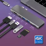Usb 3.1 Type-C Hub To Hdmi Adapter 4k Thunderbolt 3 Usb C Hub With Hub 3.0 Tf Sd Reader Slot Pd For Macbook Pro/air -