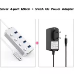 Aluminum Alloy 4 /7 Ports USB 3.0 Hub Sub-Control Switch Hub 60 / 120cm Cable Upto 5Gbps Splitter with CE Certified EU Charger