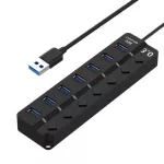 High Speed ​​USB 3.0 HUB 4/7 Port USB3.0 Hub Splitter on/Off Switch LED Indicator with EU/US Power Adapter for MacBook Lap PC