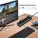 Multi Usb Hub 4/7 Ports High Speed Hub Usb 2.0 Splitter Adapter With Independent Switch For Pc Lap Computer Usb Expand