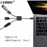 Kebidu Otg 4 Port Type-C Usb Hub Cable Power Charging Connector Adapter Cable Usb 3.1 Type C To Micro Usb Power Charger Cable