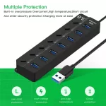High Speed Usb 3.0 Hub 4 / 7 Port Usb3.0 Hub Splitter On/off Switch Led Indicator With Eu/us Power Adapter For Macbook Lap Pc